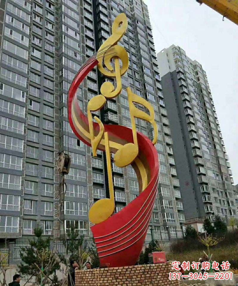 开封不锈钢小区音符雕塑传递音乐的魅力
