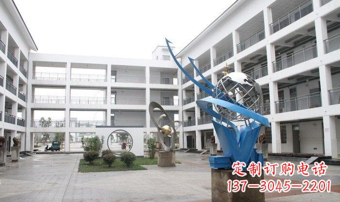 开封不锈钢地球雕塑缔造美丽的校园