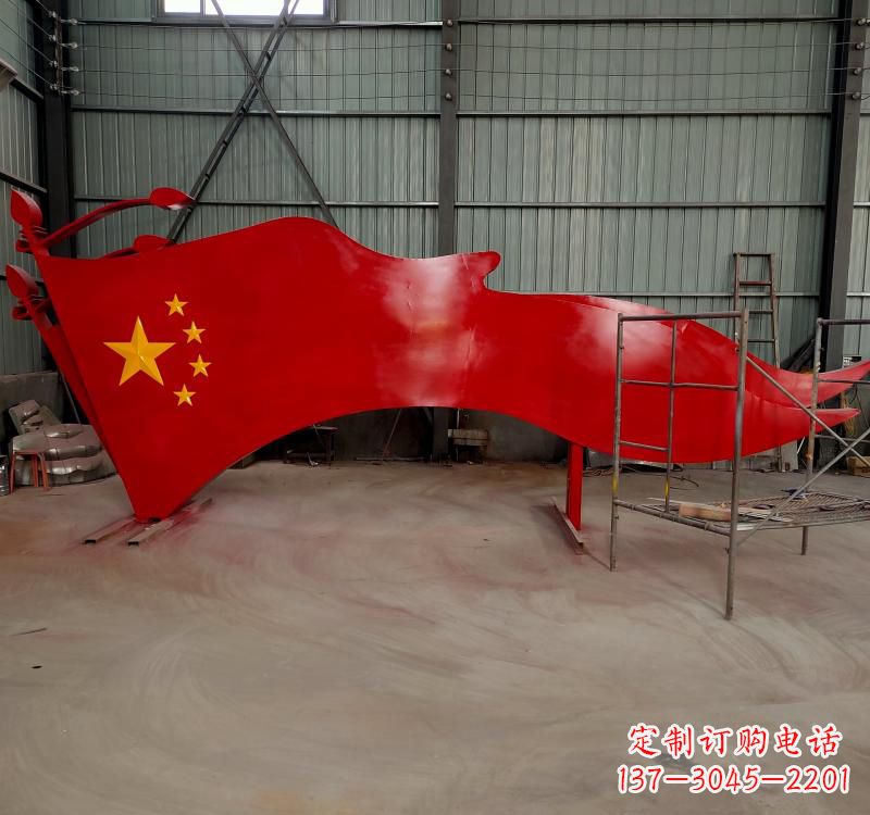 开封不锈钢校园党旗雕塑传承红色基因