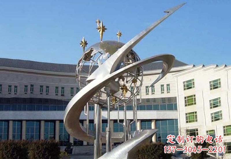 开封不锈钢校园地球雕塑