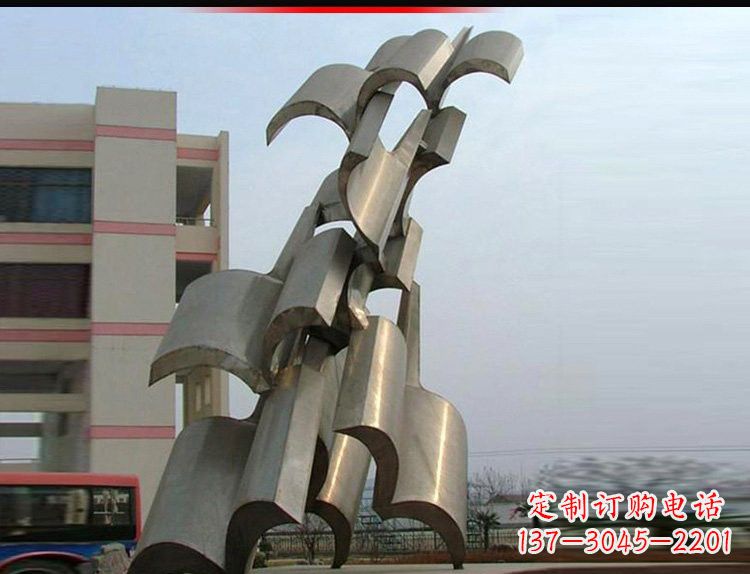 开封不锈钢校园翻开的书籍雕塑