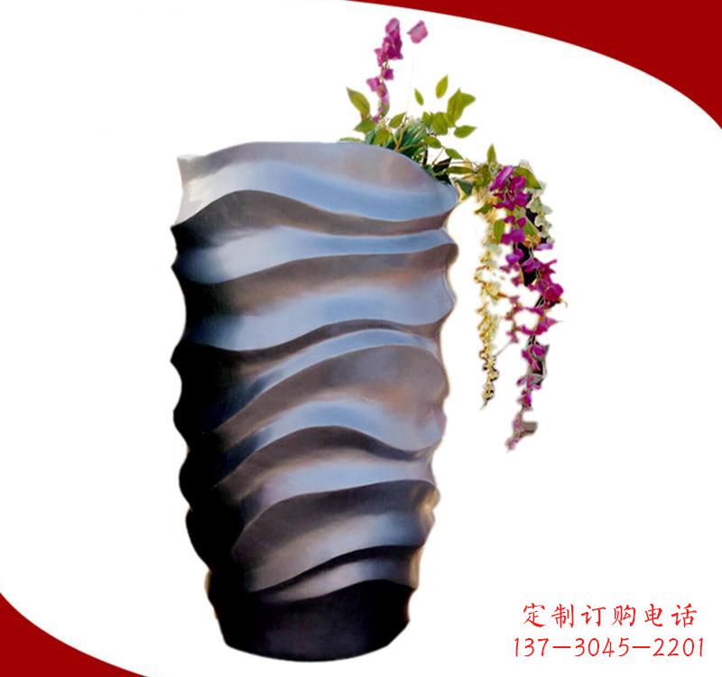 开封不锈钢校园景观花盆雕塑