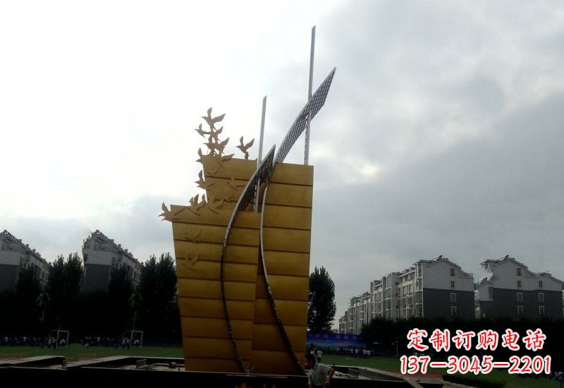 开封不锈钢校园帆船雕塑引领新时代
