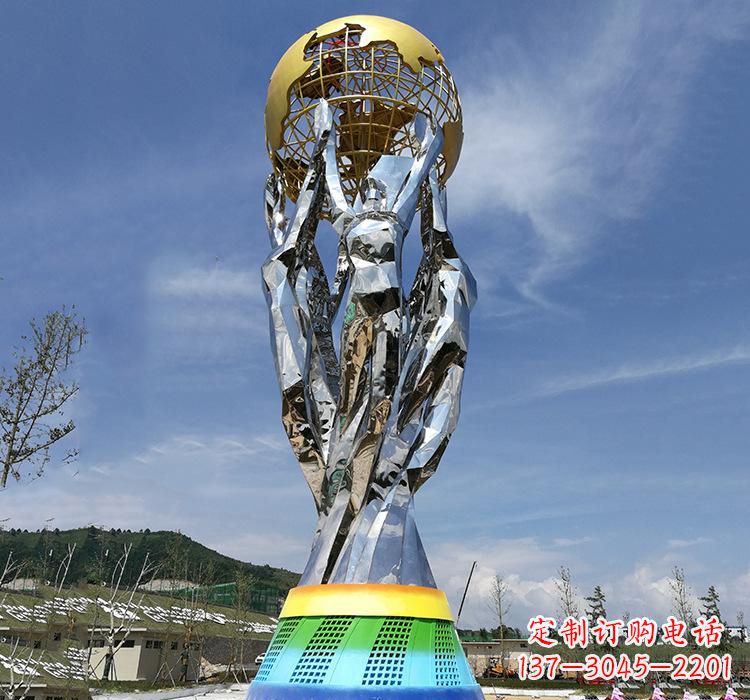 开封不锈钢艺术地球仪雕塑精美的艺术装置