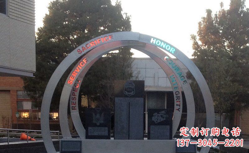 开封不锈钢艺术门圆环雕塑——精美绝伦