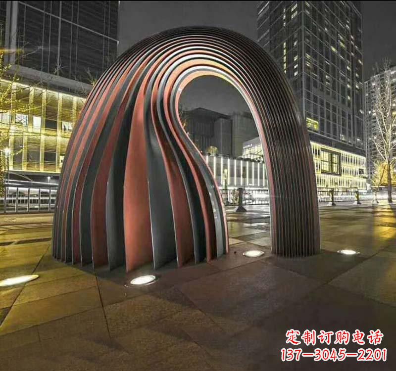 开封不锈钢异形拱门雕塑