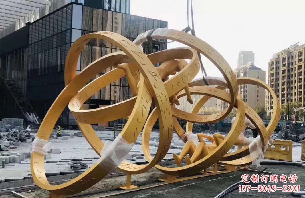 开封不锈钢音符运动人物雕塑艺术融合音乐
