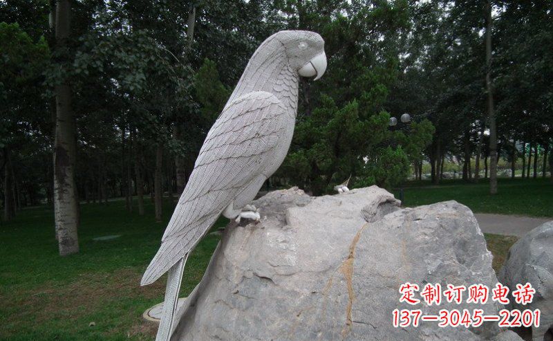 开封不锈钢鹦鹉精美的雕塑艺术