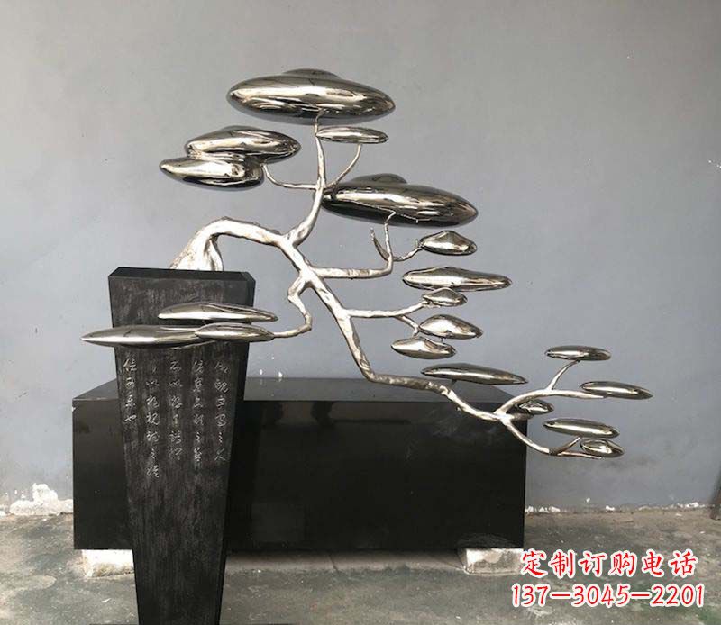 开封不锈钢迎客松雕塑雕塑带来的美丽