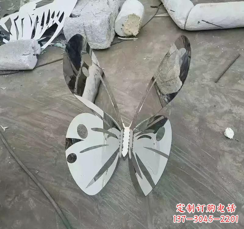 开封不锈钢园林昆虫镂空蝴蝶雕塑