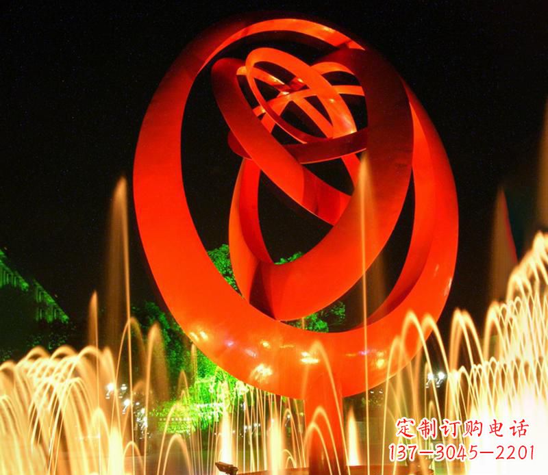 开封不锈钢圆环抽象雕塑