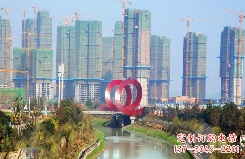 开封不锈钢圆环公园雕塑 (2)