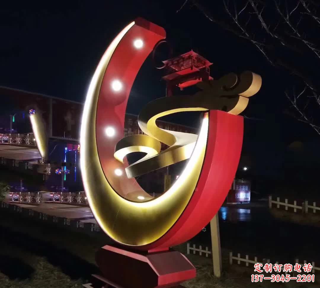 开封不锈钢月亮抽象雕塑——璀璨星空下的绝美艺术