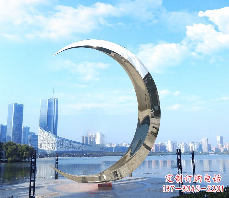 开封不锈钢月亮雕塑象征着美丽的月亮