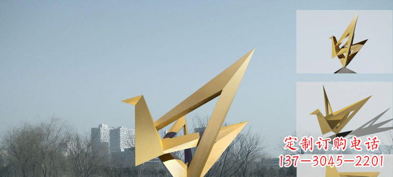 开封不锈钢仙鹤雕塑灵动的艺术符号