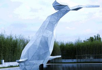 开封大型公园景区园林动物景观雕塑不锈钢网格鲸鱼