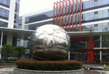开封不锈钢圆球地球雕塑描绘地球的美丽