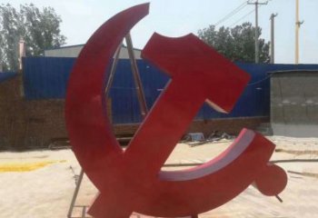开封不锈钢政府机关党建党徽雕塑