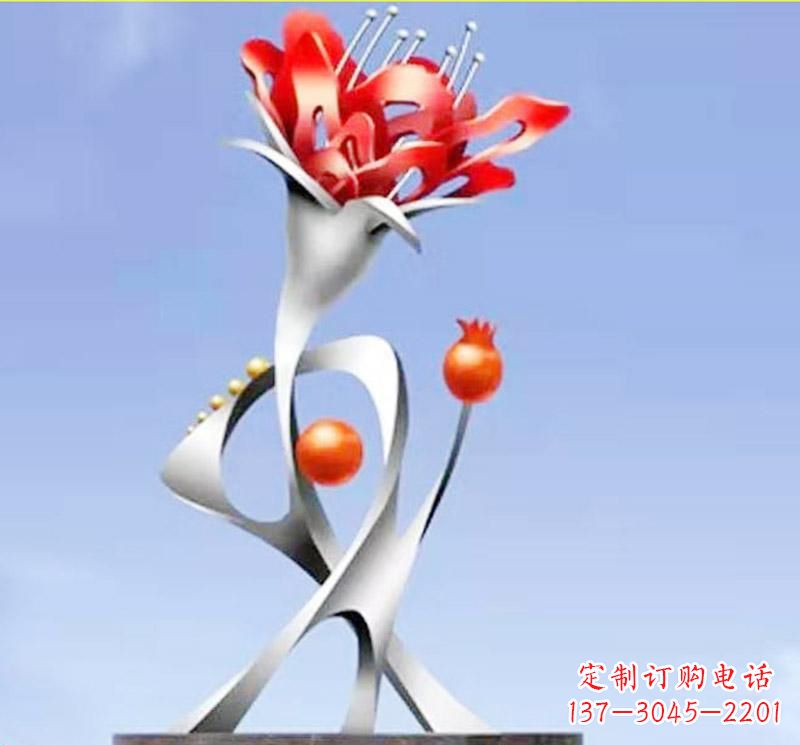 开封不锈钢植物莲花花朵雕塑