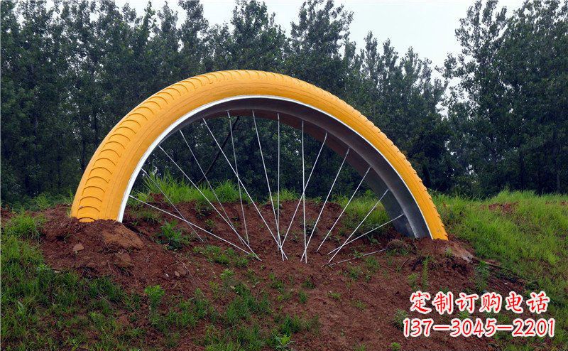 开封不锈钢自行车雕塑——景观美化的象征