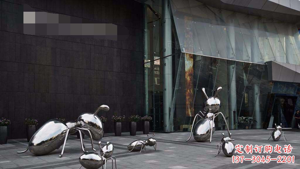 开封步行街不锈钢蚂蚁景观雕塑