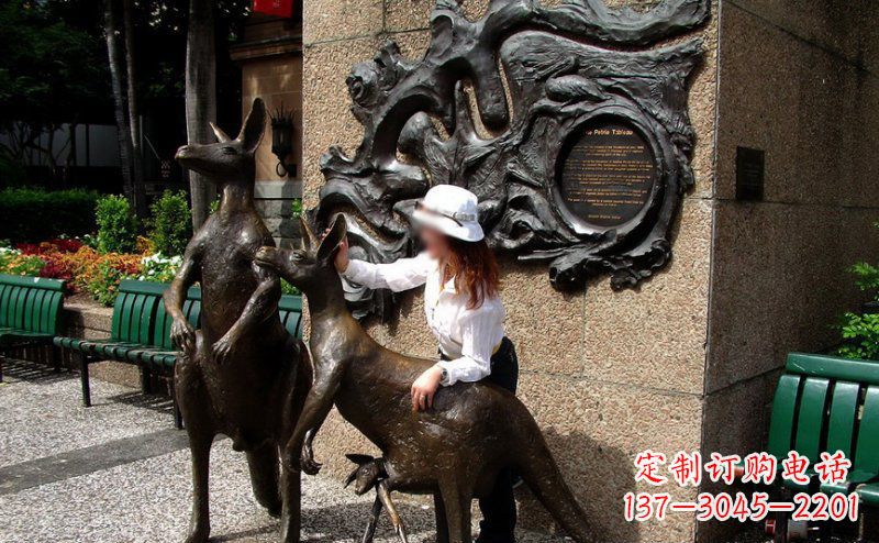开封袋鼠雕塑——装点步行街的美丽风景