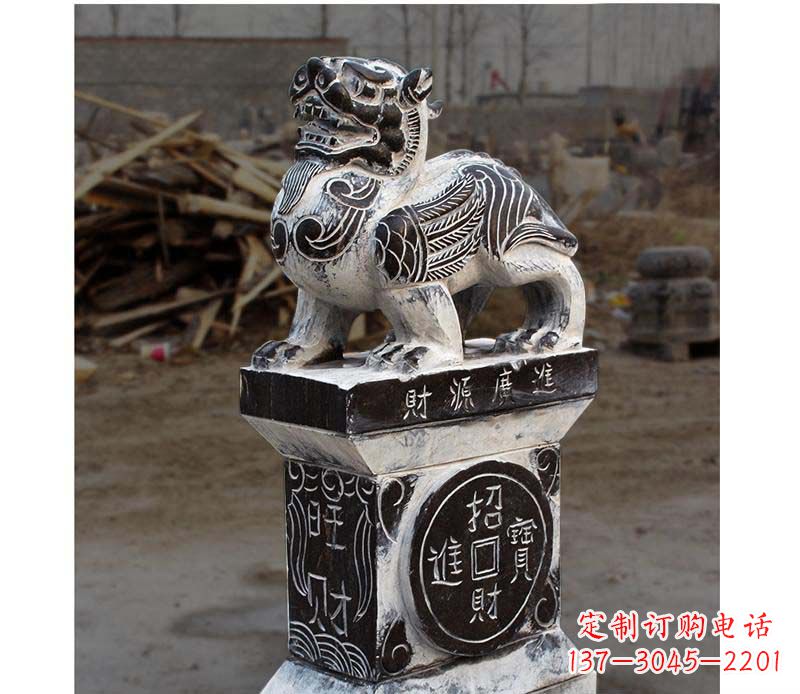 开封门墩雕塑财源广进的象征