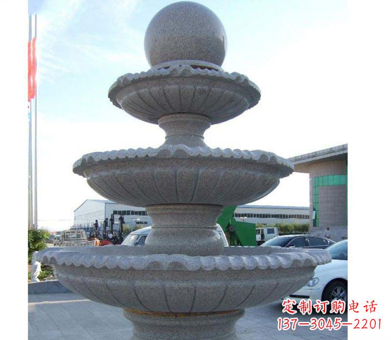 开封财源滚滚石雕风水球喷泉雕塑 (2)