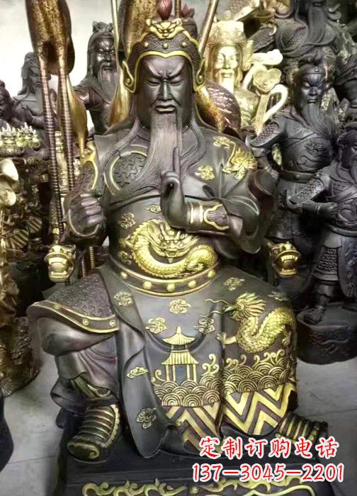 开封彩绘关公神像