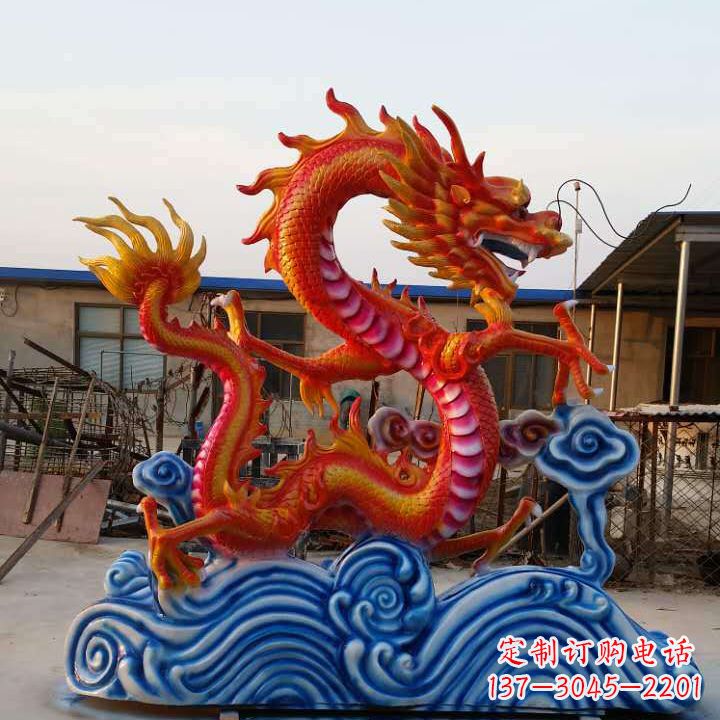 开封彩绘龙神兽动物铜雕