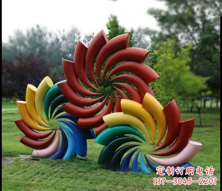开封彩色不锈钢风车雕塑