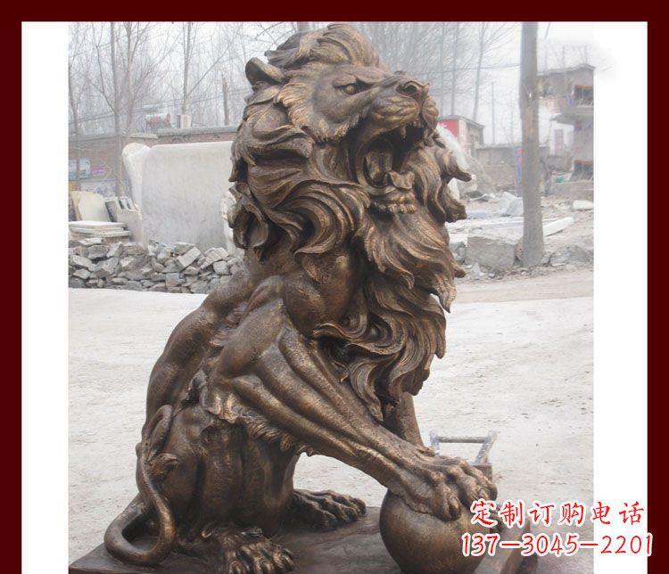 开封传统工艺——踩球欧式狮子铜雕