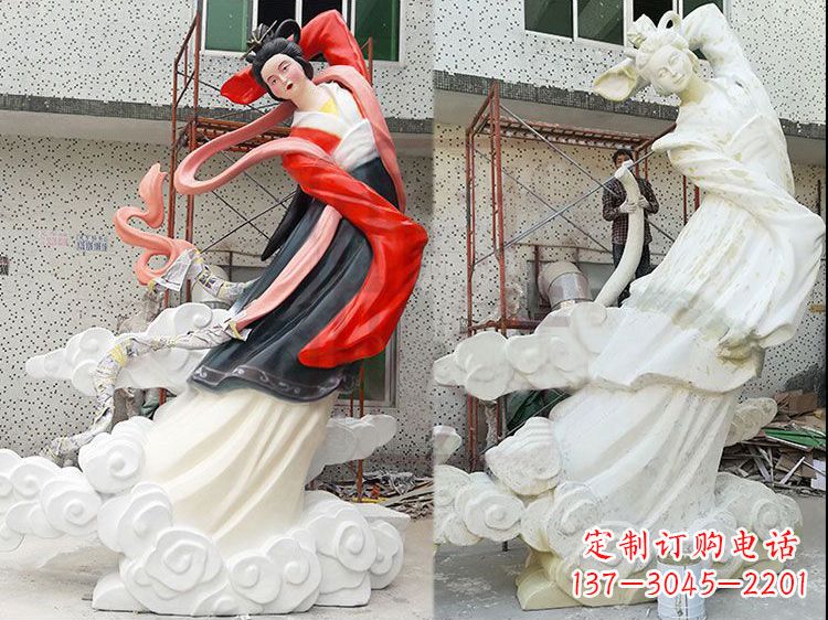 开封神话中的嫦娥玻璃钢彩绘雕塑