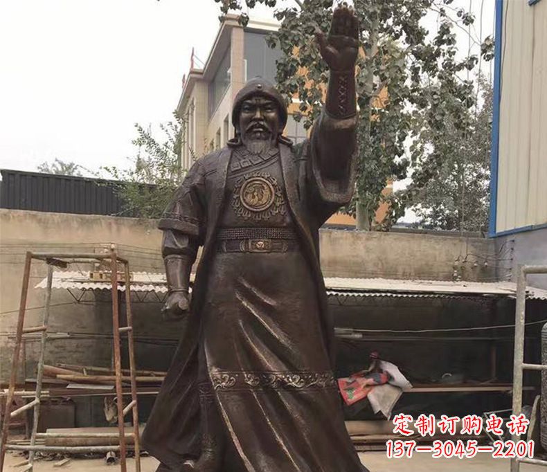 开封传承民族英雄——成吉思汗铜雕