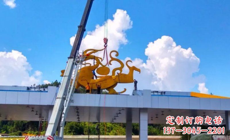 开封城市不锈钢抽象飞龙雕塑