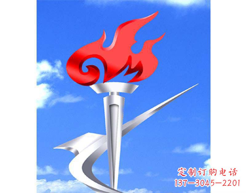 开封城市文化的象征——不锈钢火炬雕塑