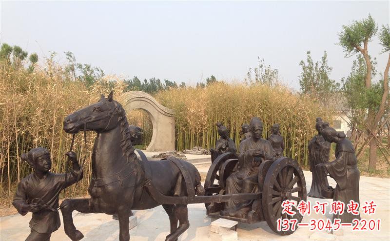开封城市公园的马车雕塑