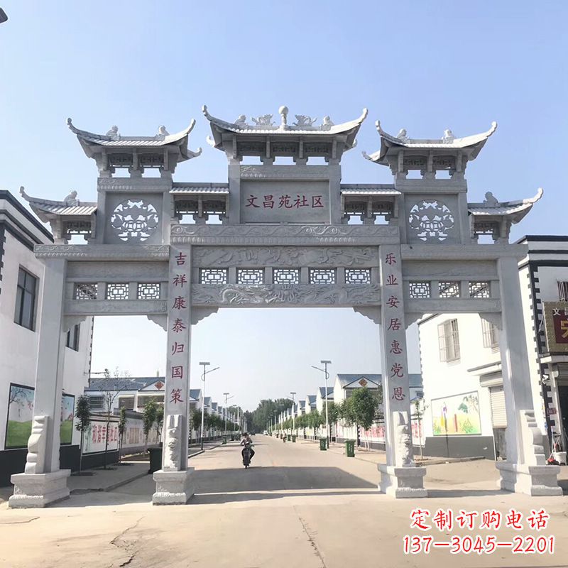 开封社区四柱雕塑——缅怀老北京的文化精髓