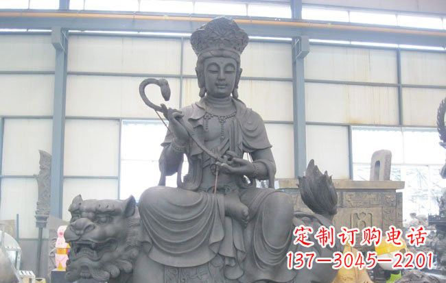 开封文殊菩萨坐狮子雕塑