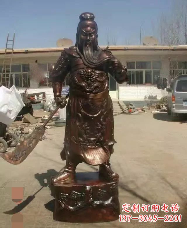 开封持刀关公铜雕