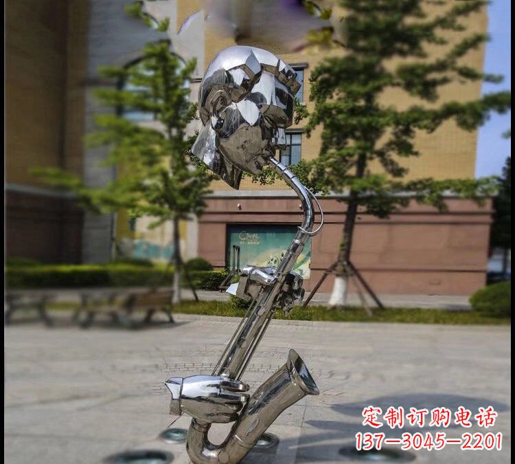 开封不锈钢萨克斯雕塑——展示音乐家的精神