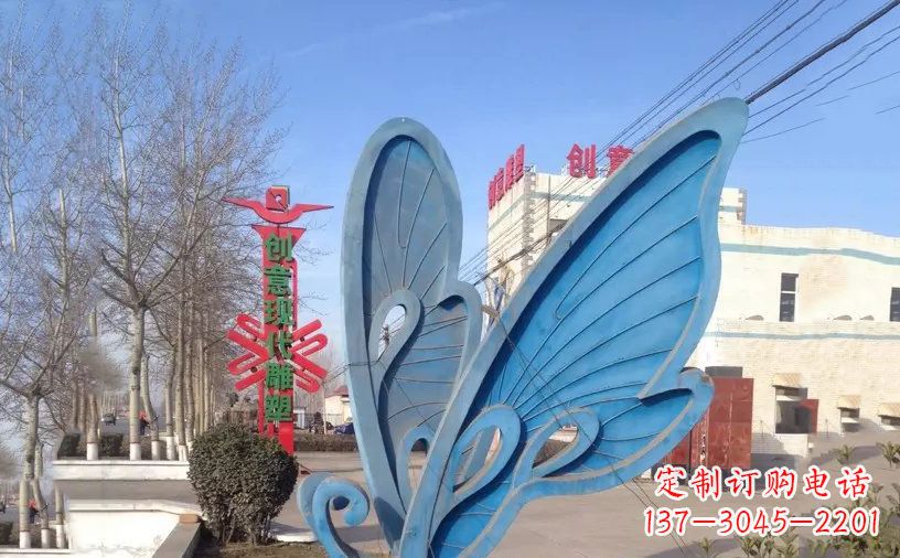 开封抽象不锈钢蝴蝶雕塑把美丽永久定格