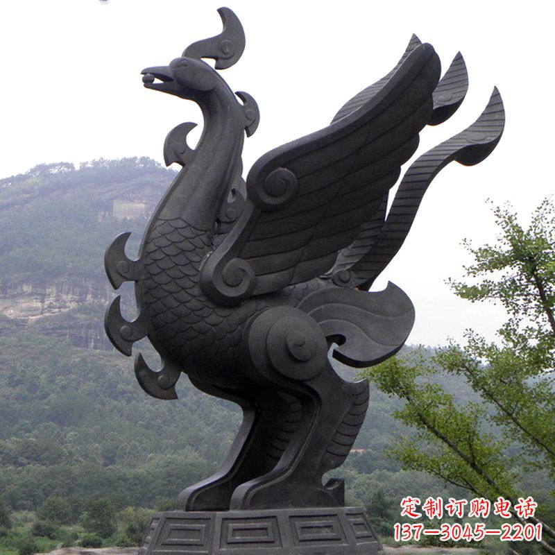 开封抽象凤凰铜雕-景区景点上古神兽动物景观雕塑