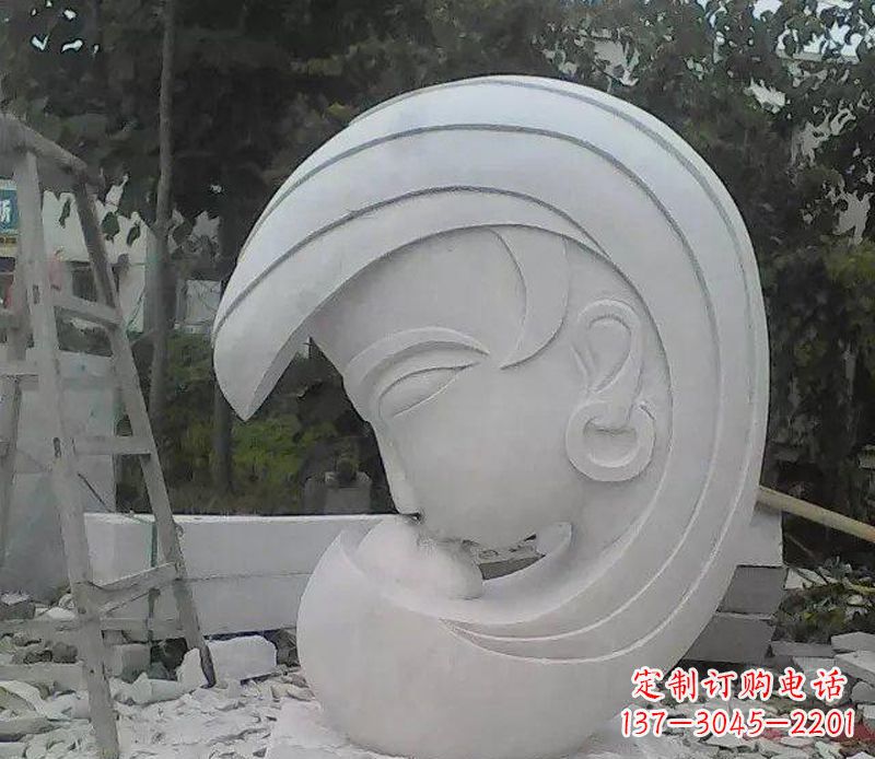 开封抽象人物头像石雕