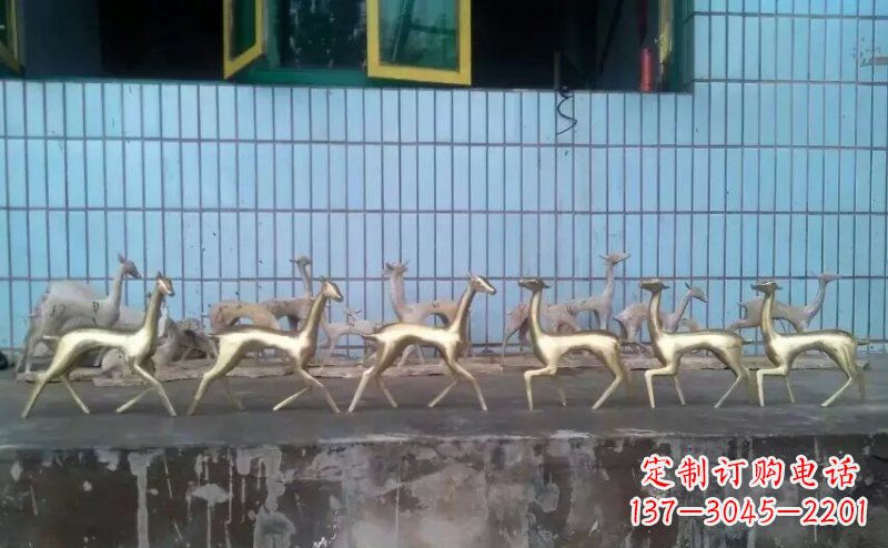 开封抽象小鹿公园动物铜雕