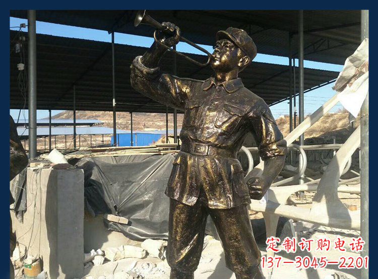 开封冲锋号雕塑永远记住八路军