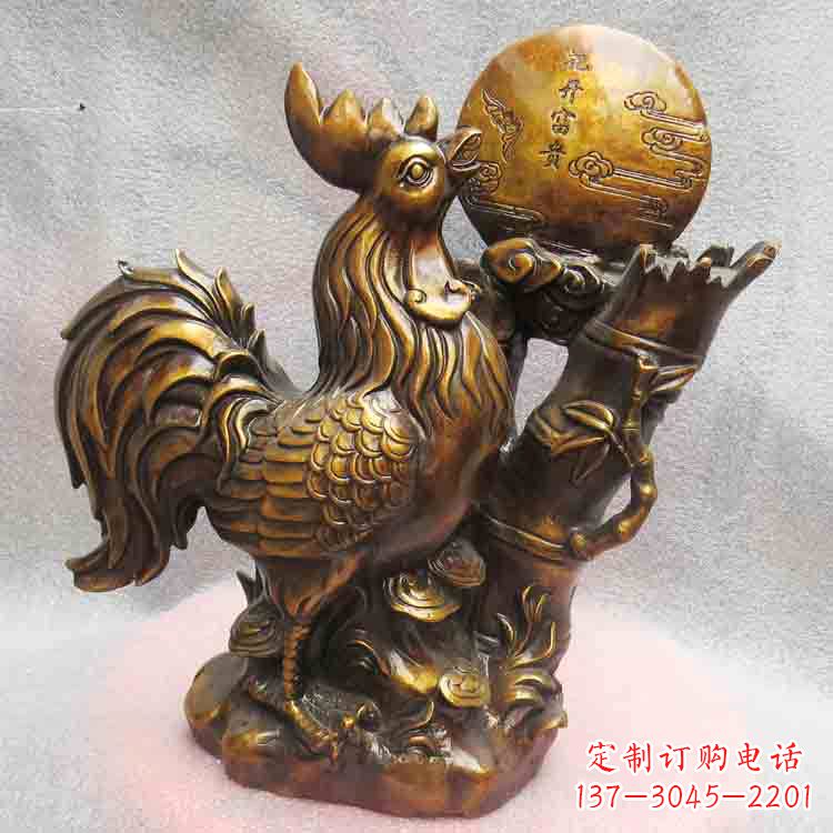 开封纯铜公鸡雕塑引领生肖动物摆件新风尚
