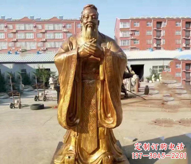 开封纯铜校园古代孔子人物铜雕塑