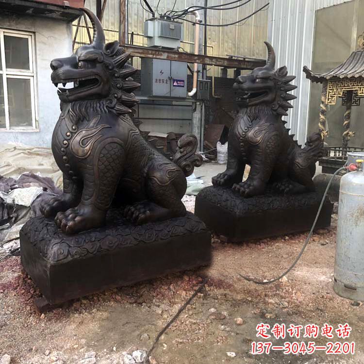开封精美纯铜獬豸雕塑中国古代神兽雕刻之美