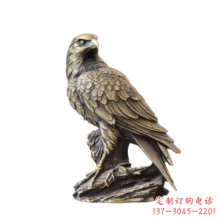 开封纯铜招财老鹰雕塑
